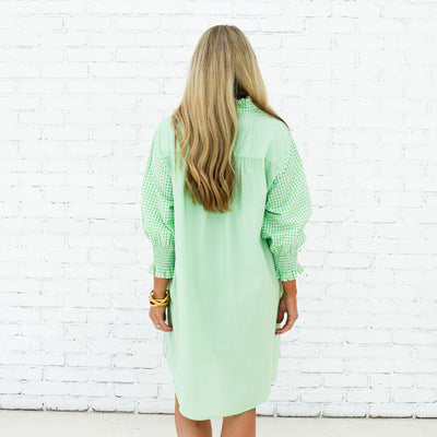 Kimberly Dress in Green Gingham