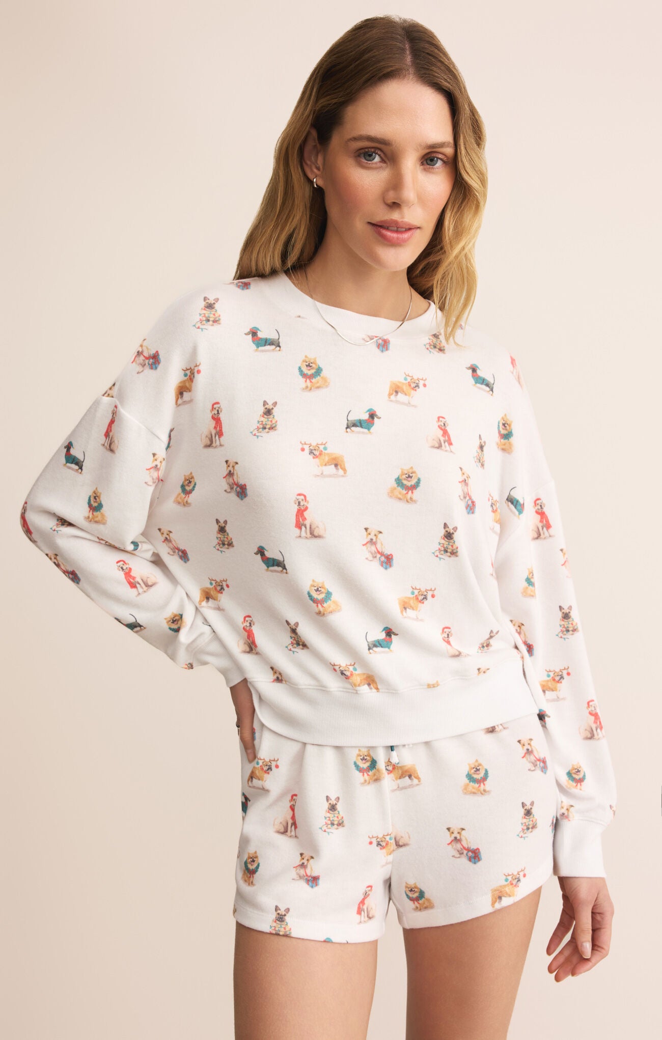 Cozy Up Pup Top in White