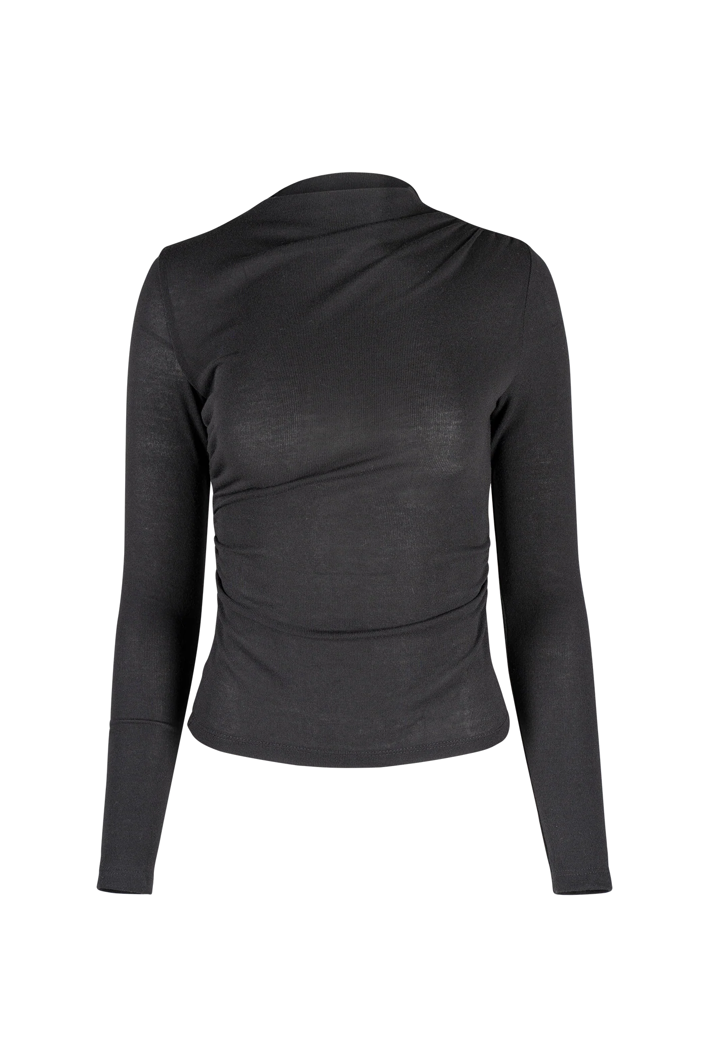Mock Neck LS Top in Black