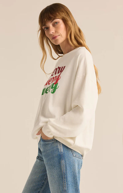 Merry Sunday Sweatshirt in Sea Salt