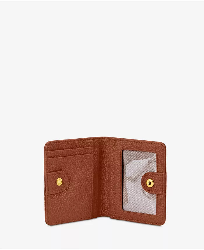 Mini Foldover Wallet in Tan Times Pebble Grain Leather