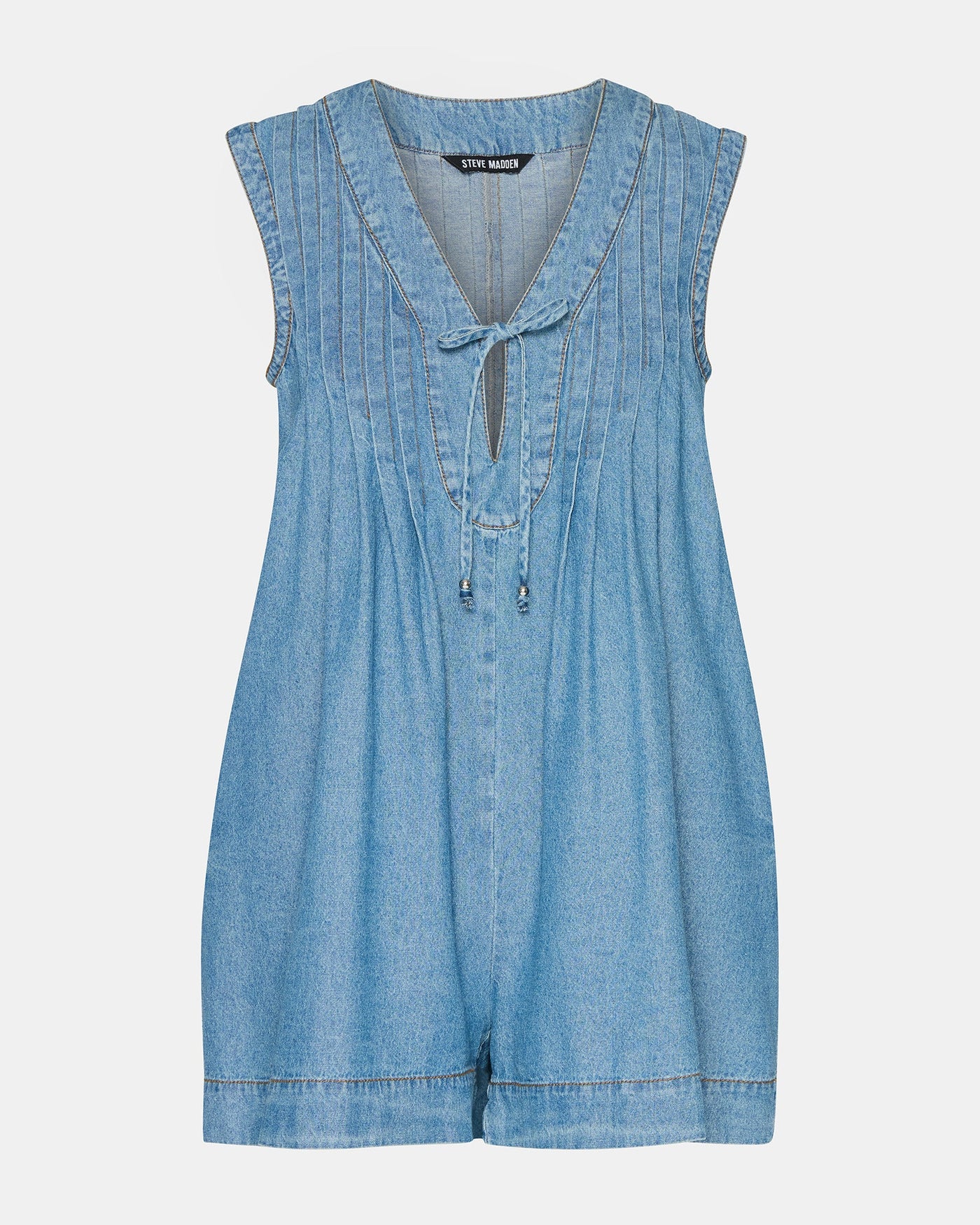 Mick Denim Romper in Moon Shadow