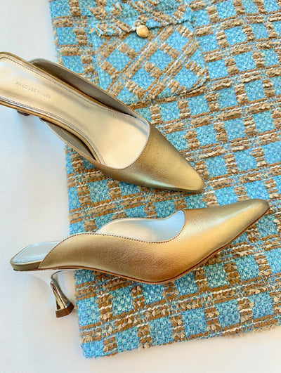 Windsor Dress in Camel/Blue