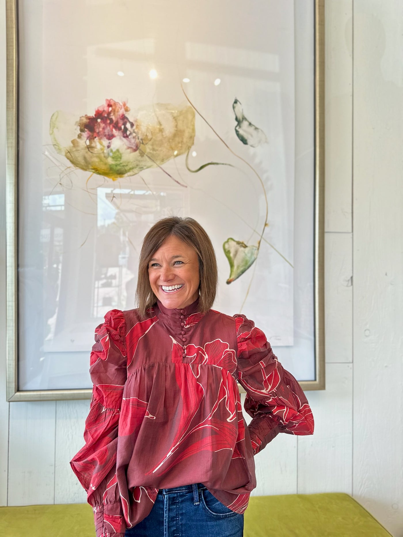 Dean Blouse in Red Floral