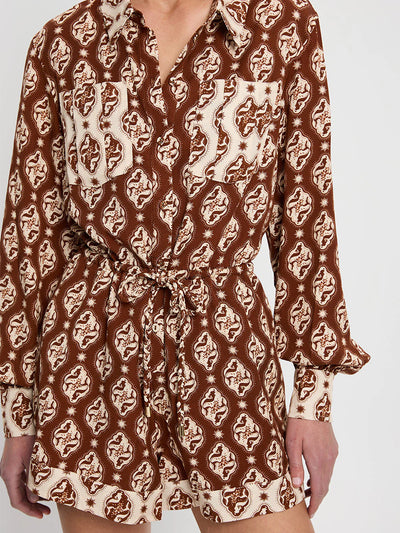 Melody Playsuit in Chocolate/Creme