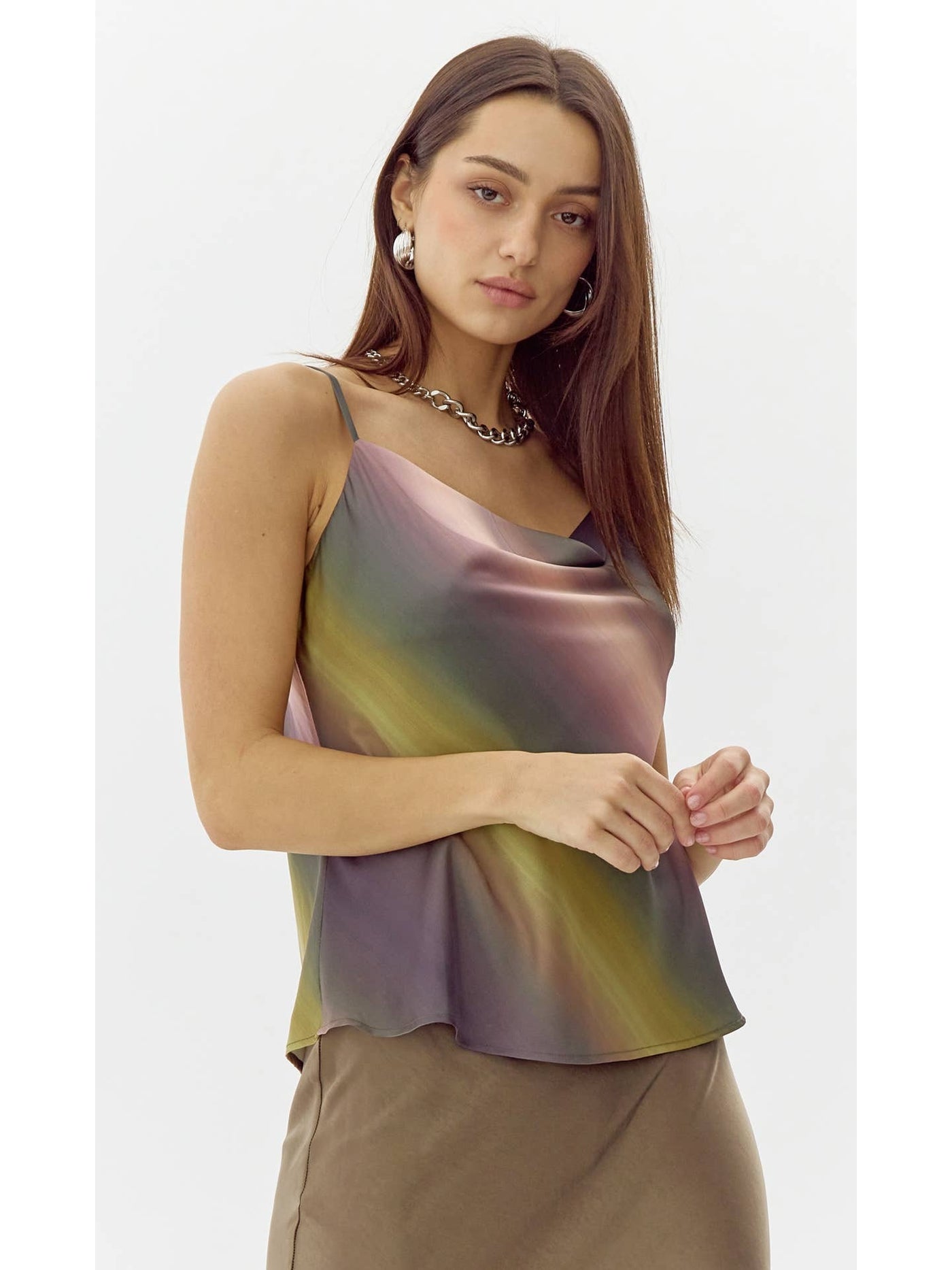 Keva Cowl Neck Top in Multi