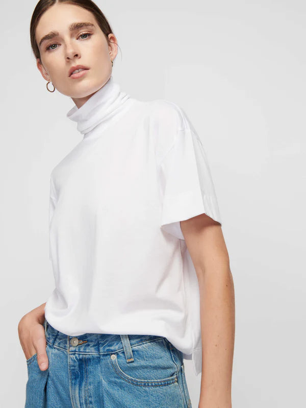 Fable Turtleneck Tee in White