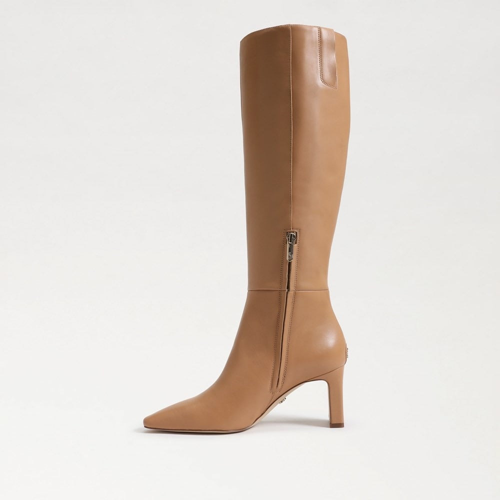 Sylvia Knee High Boot in Luxe Tan Leather