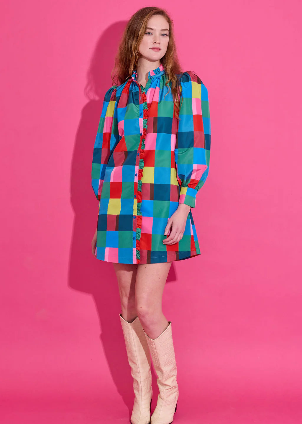 Nora Dress in Holiday Check