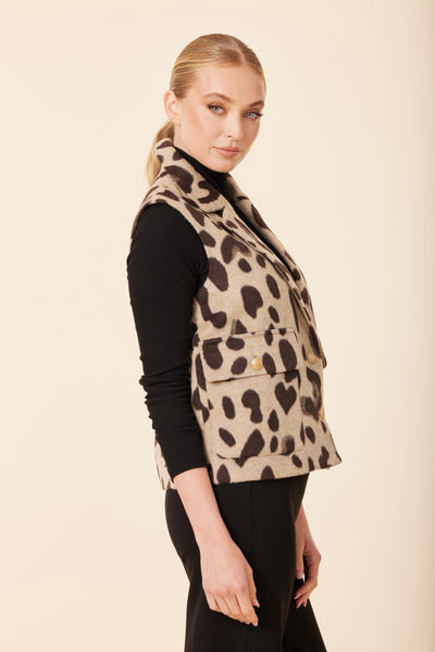 Leopard Vest in Brown Multi