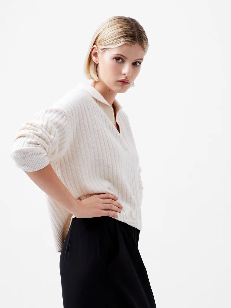 Vhari Collared Sweater in Oatmeal Mel