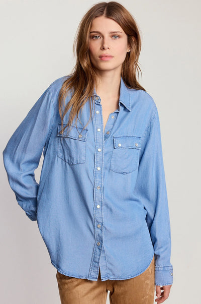 The Denim Shirt in Pearl Snaps
