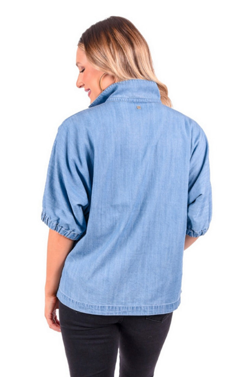 Poppy Top in Denim Chambray