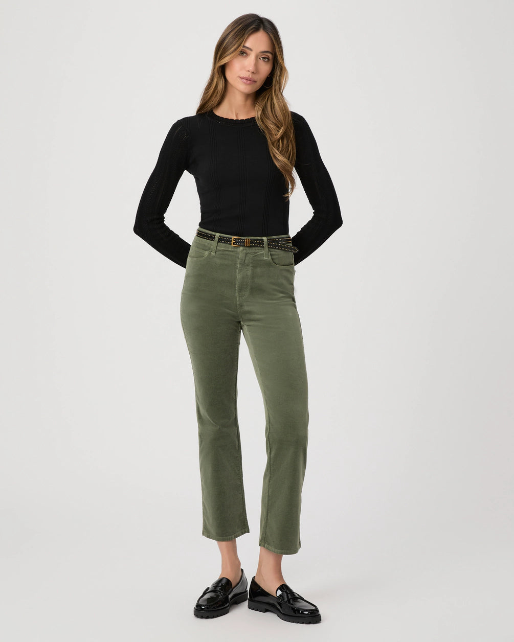 Courtney Flare Pant in Aloe Corduroy