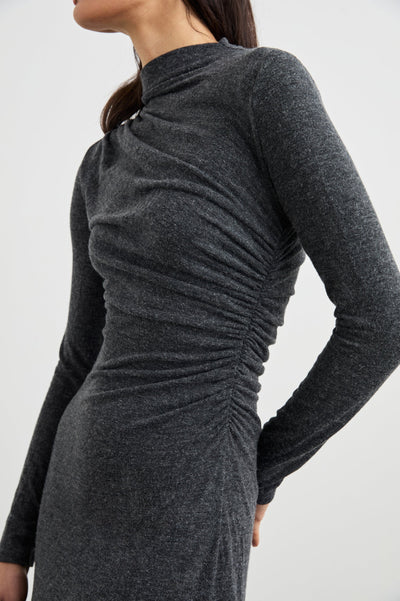 Margaret Midi Dress In Charcoal