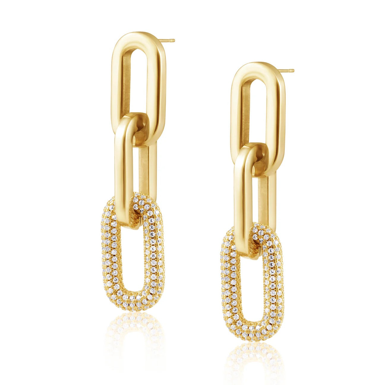 Jenna Pave Earrings in Gold