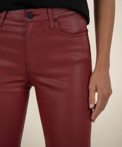 Kelsey Coated High Rise Ankle Flare in Ox Blood