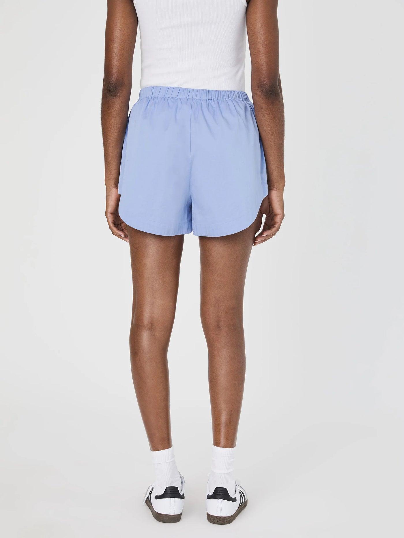 Alexis Cotton Drawstring Shorts in Oxford Blue