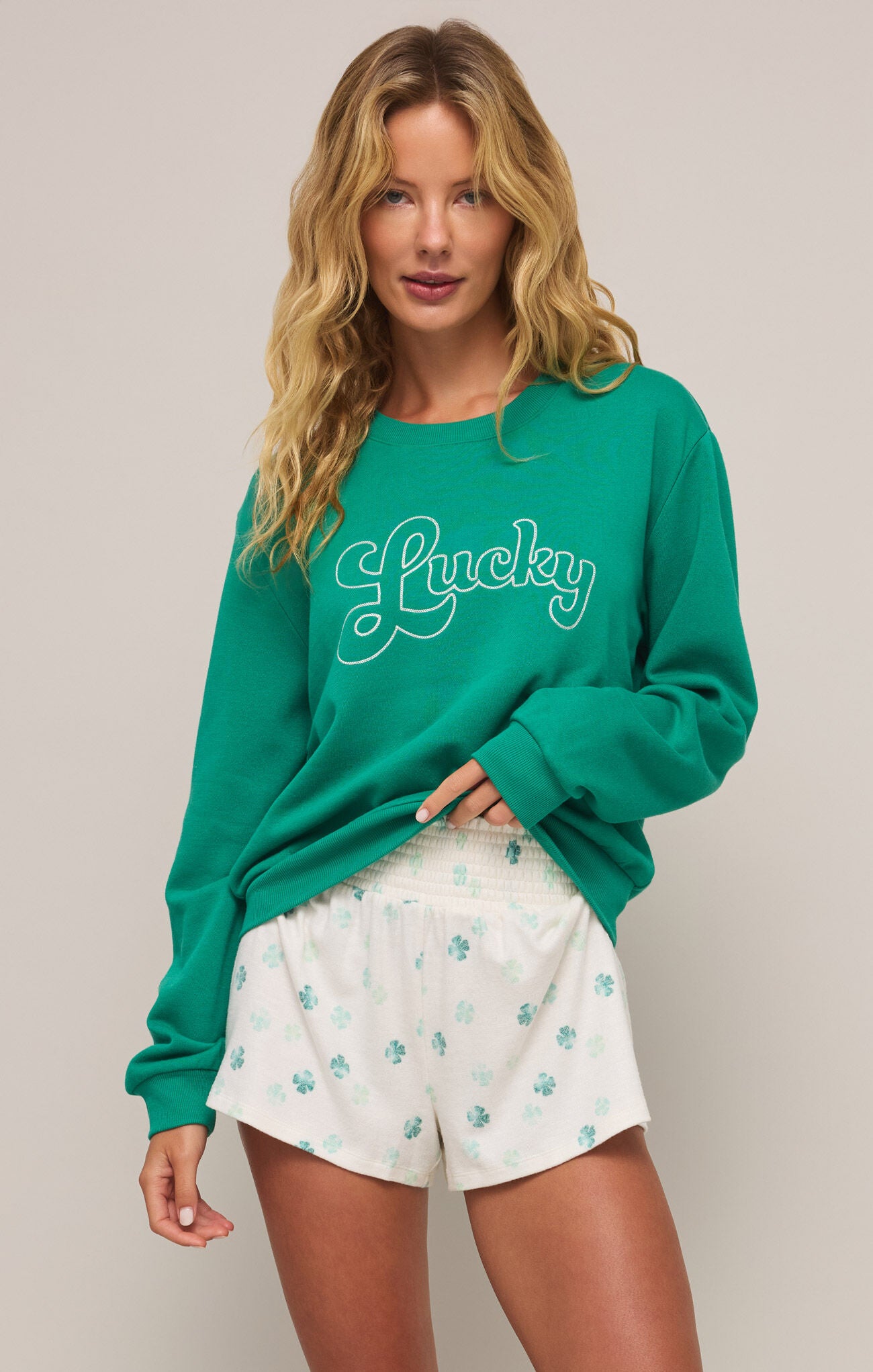 Lucky Sweatshirt in Lucky Green