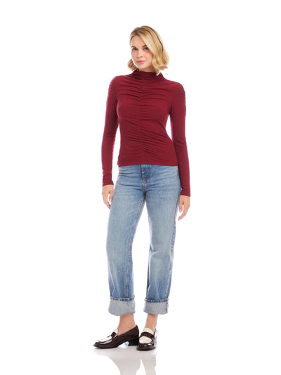 Ruched Selena Top in Brick