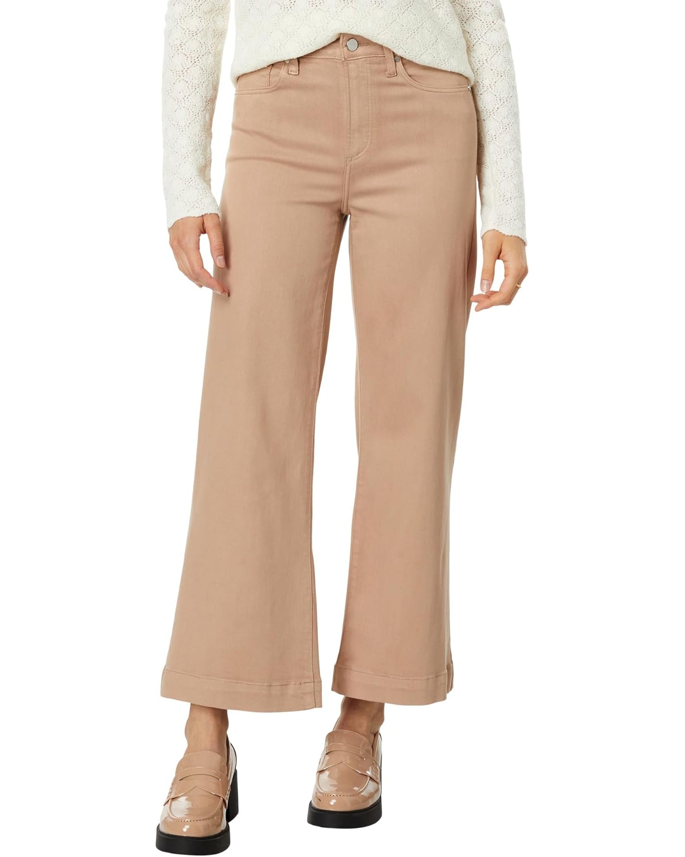 Anessa Wide Leg Jean in French Latte Luxe Coating