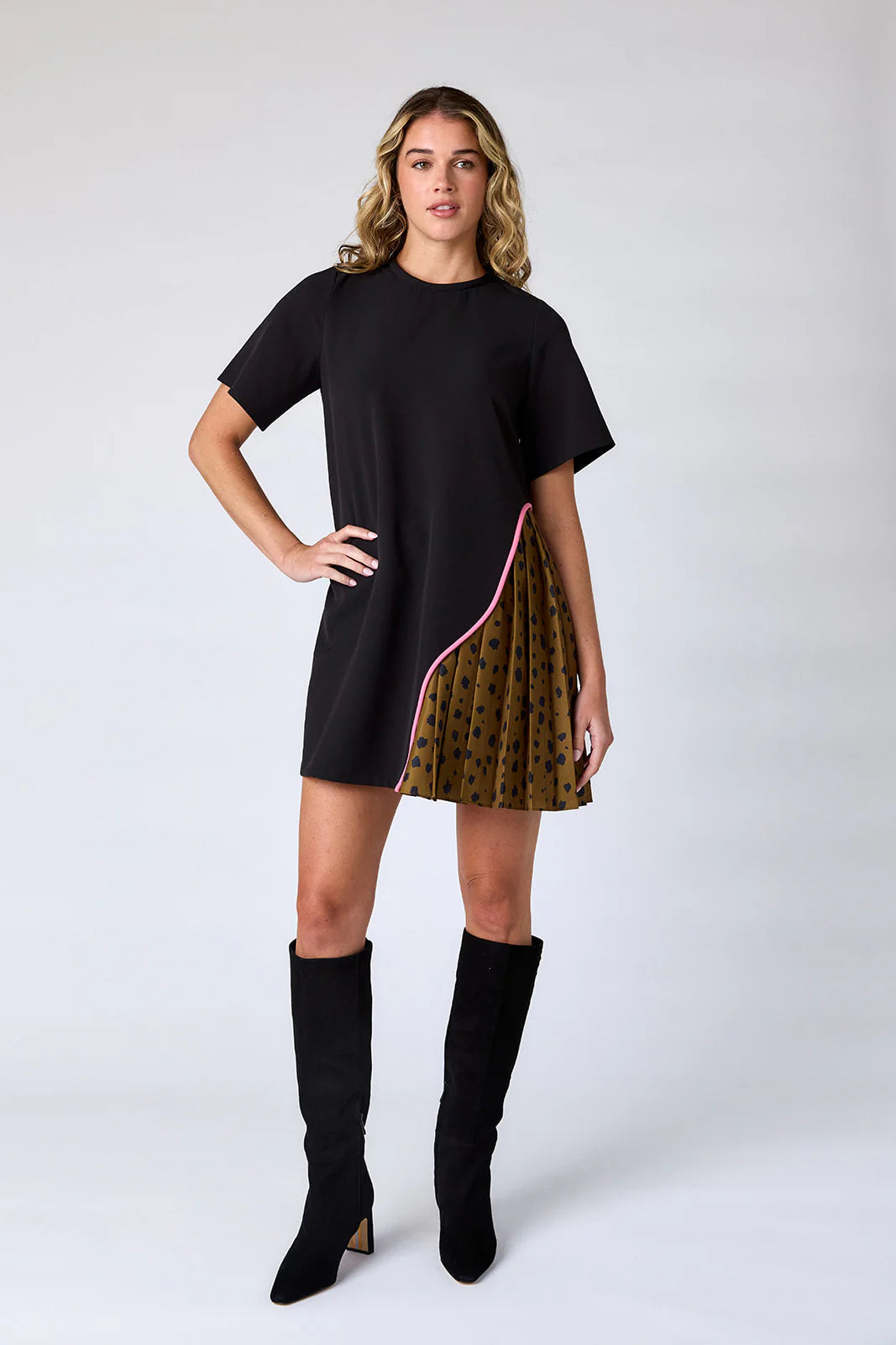 Graham Dress in Black/Ink Spots