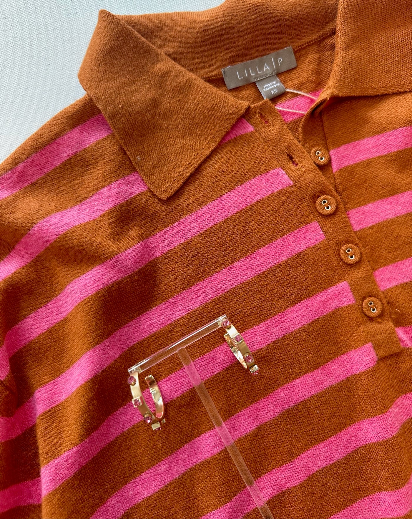 Drop Shoulder Polo Neck Sweater in Sierra/Calypso