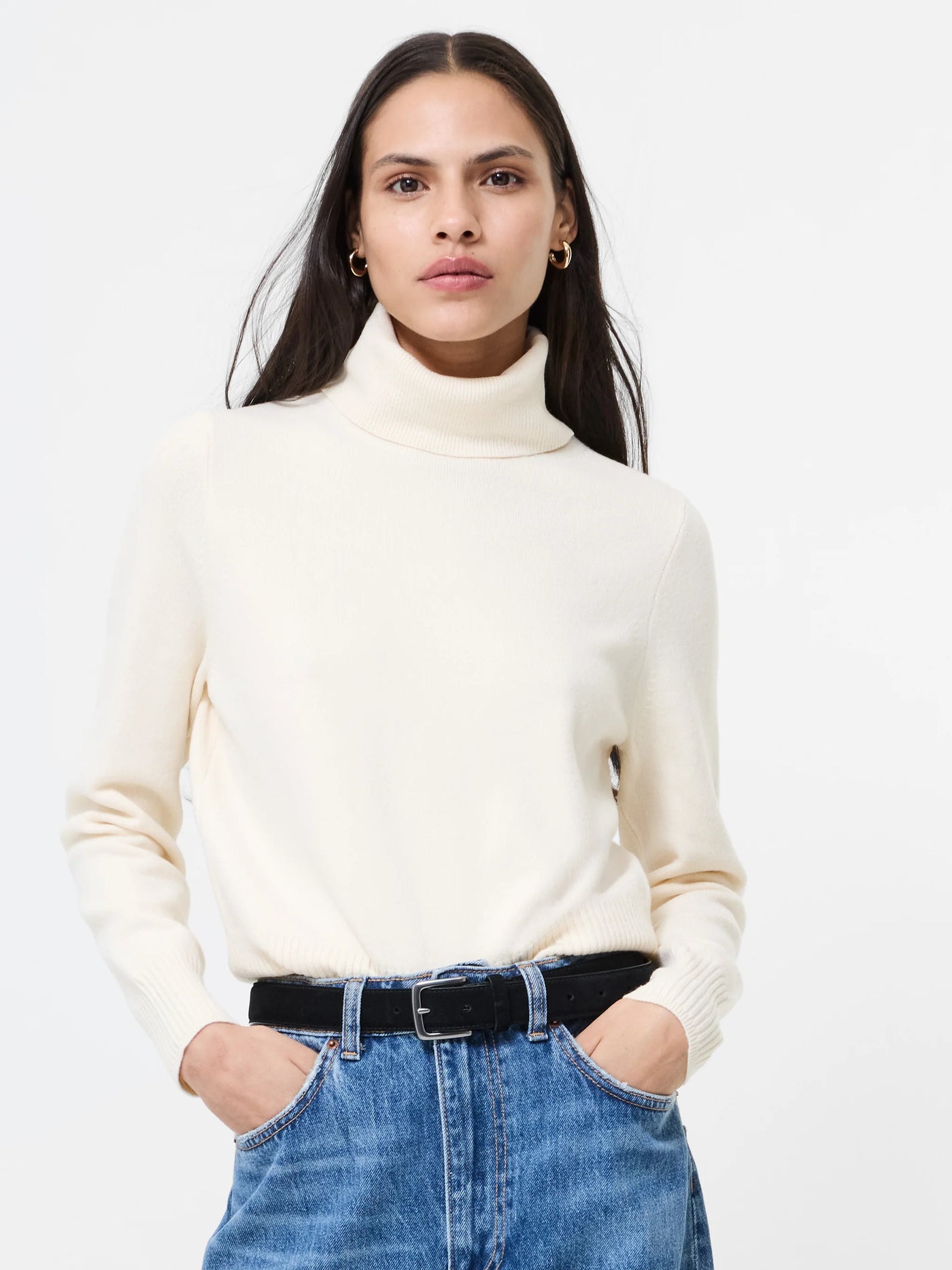 Babysoft Turtleneck Sweater in Porcelain Cream
