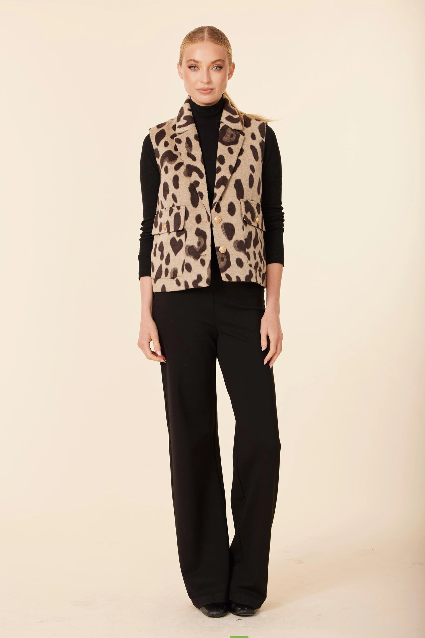 Leopard Vest in Brown Multi