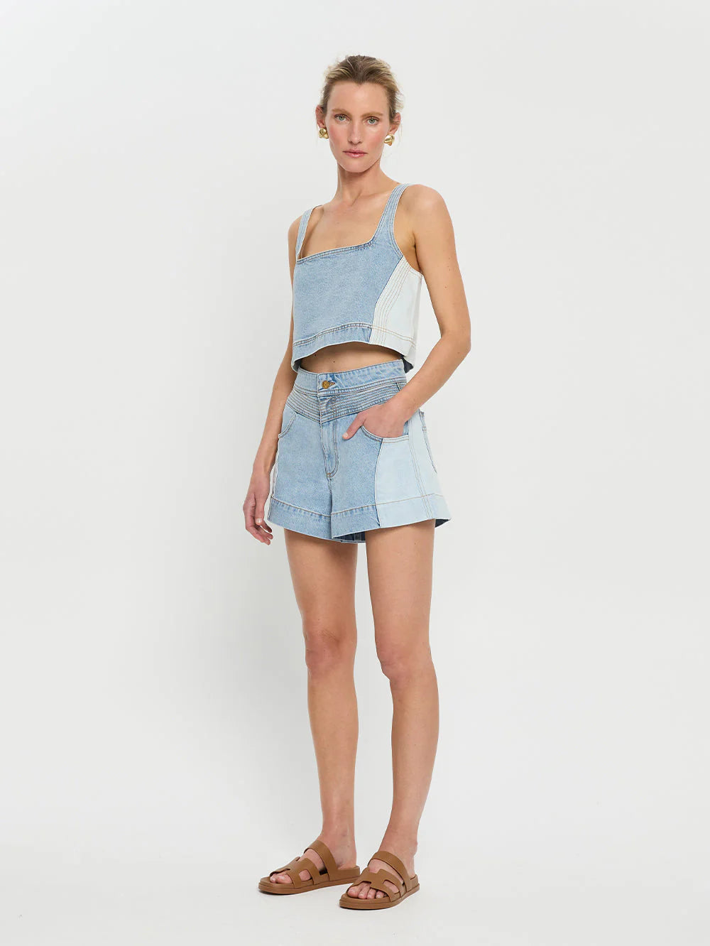 Carla Denim Short in Two Tone Wash