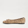 Alie Ballet Flat in Sand Snake Print Leather