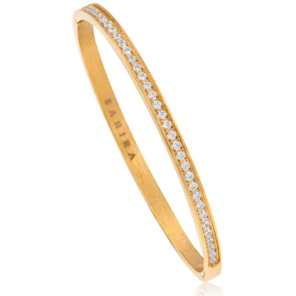 Lara Pave Bangle in Gold