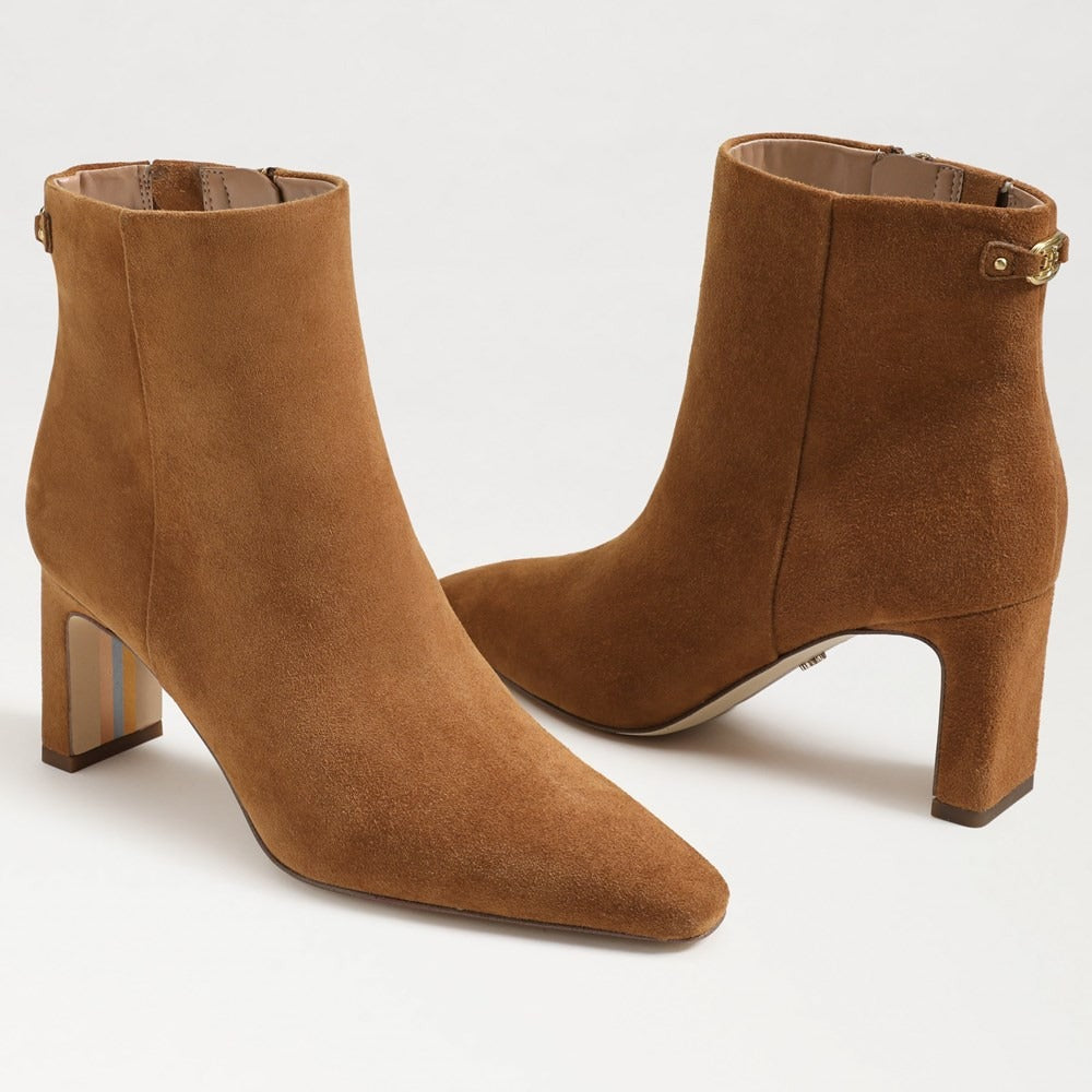 Saige Ankle Bootie in Brown Suede