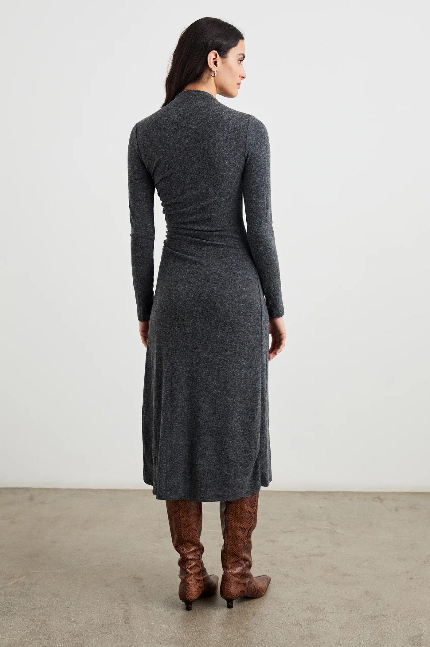 Margaret Midi Dress In Charcoal