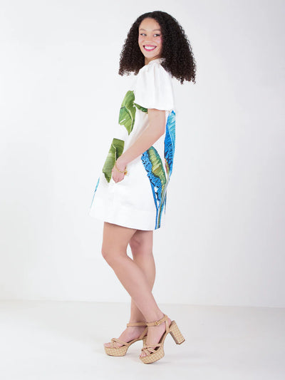 Hampton Mini Dress in Bellamy Leaves