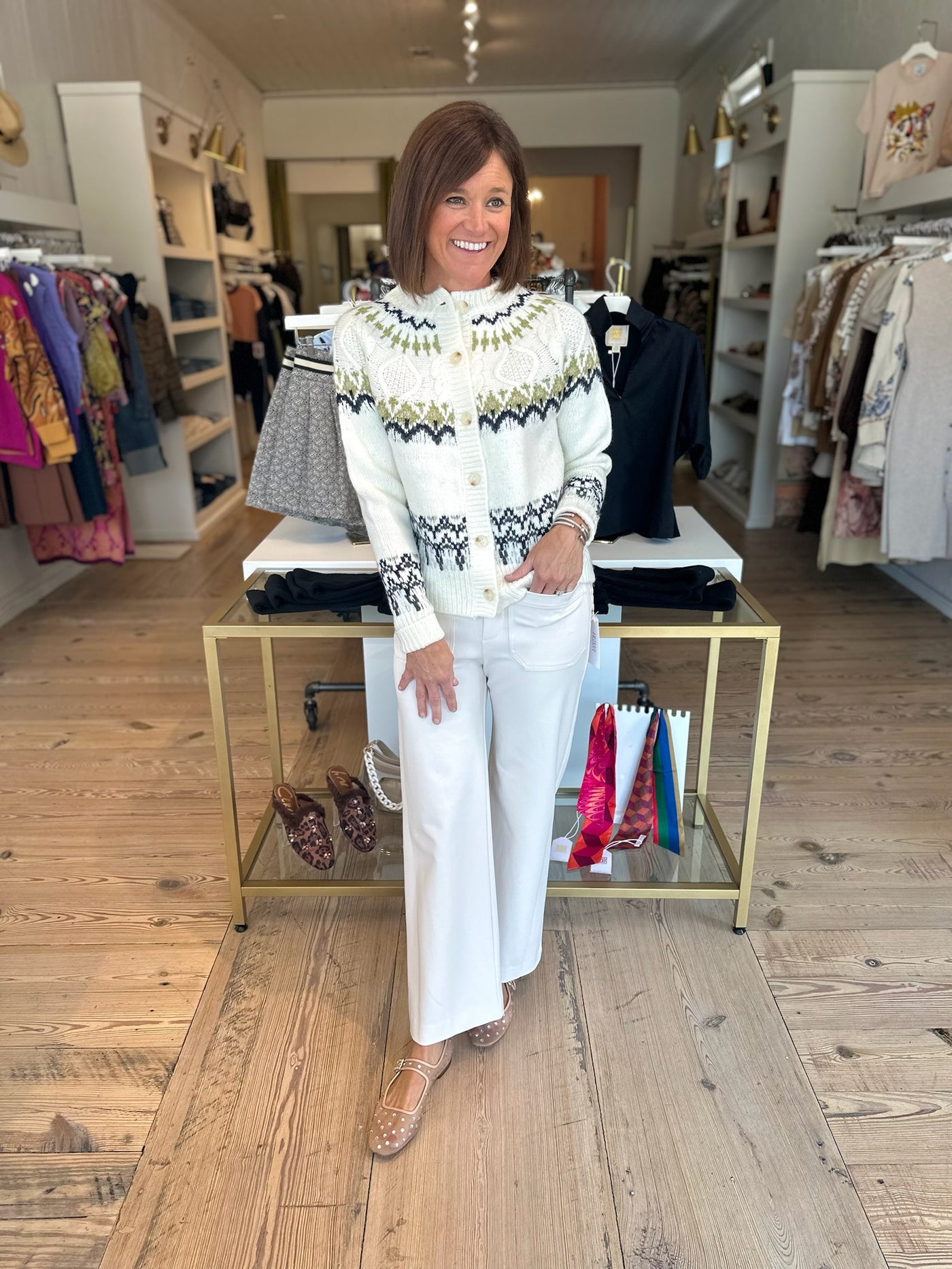 Celia Cropped Pant in Ecru