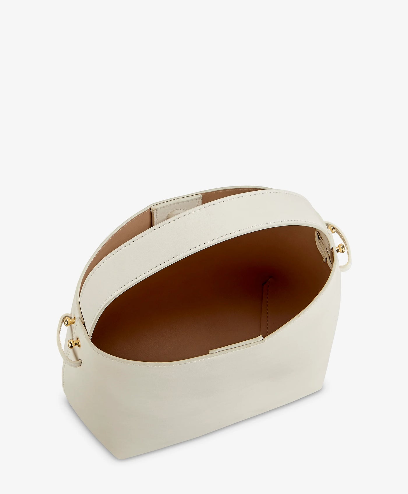 Selena Bucket Bag in Ivory European Calfskin Leather