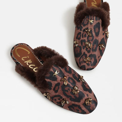 Tillie Cozy Mule in Leopard Print