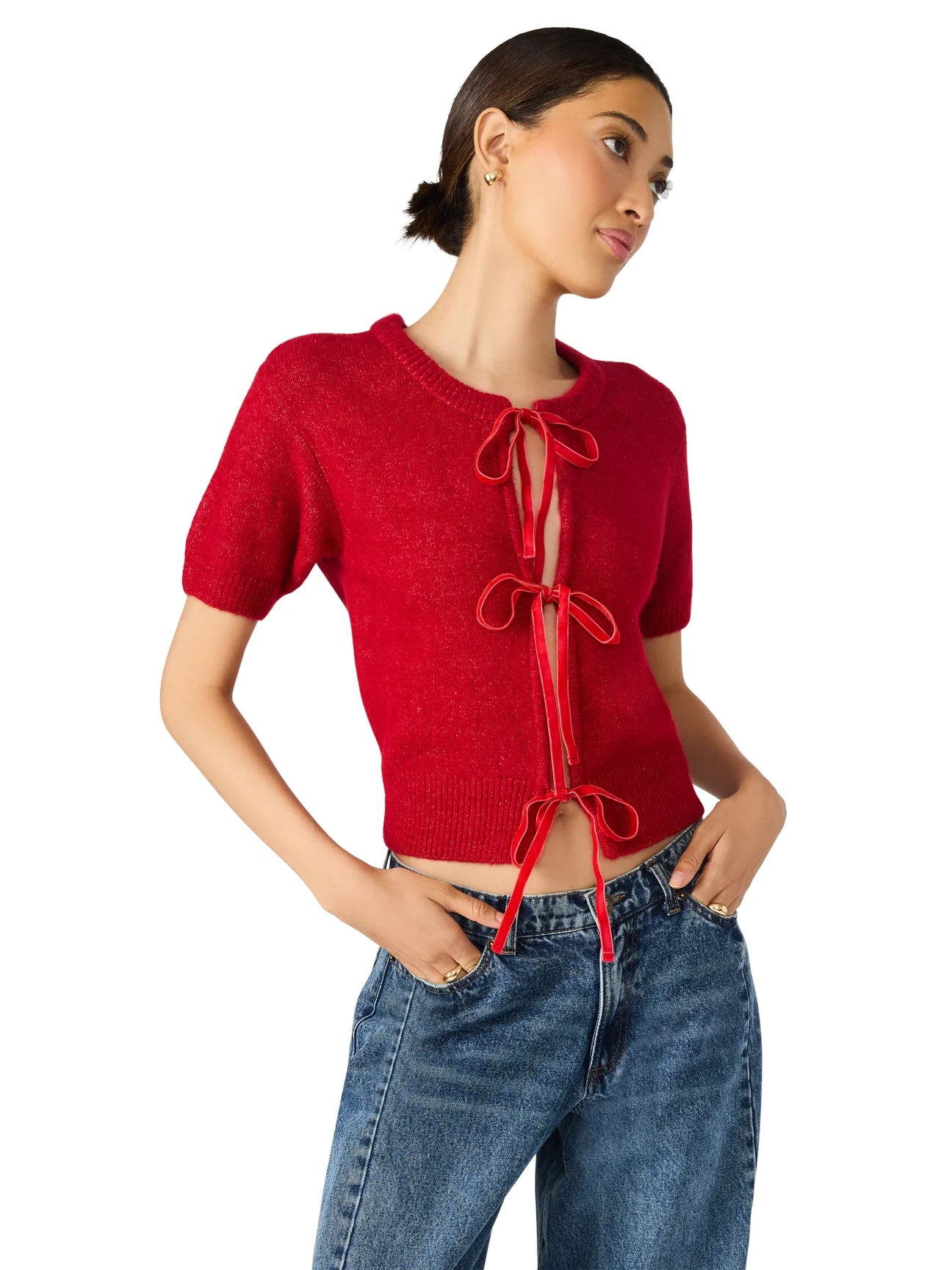 Sereia Cardigan in Dark Red