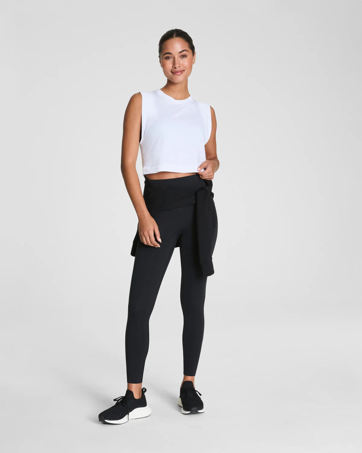 Outpace Cropped Tank in Vivid White