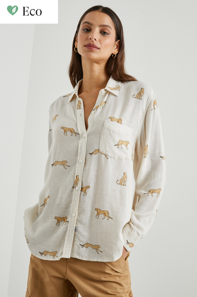 Charli Shirt in Natural Leopard