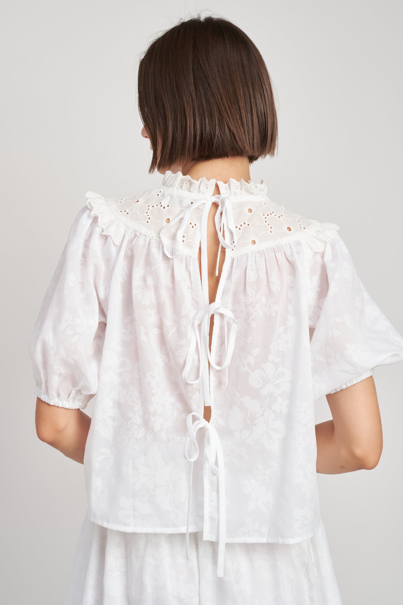 Rue Tie Back Top in Ivory