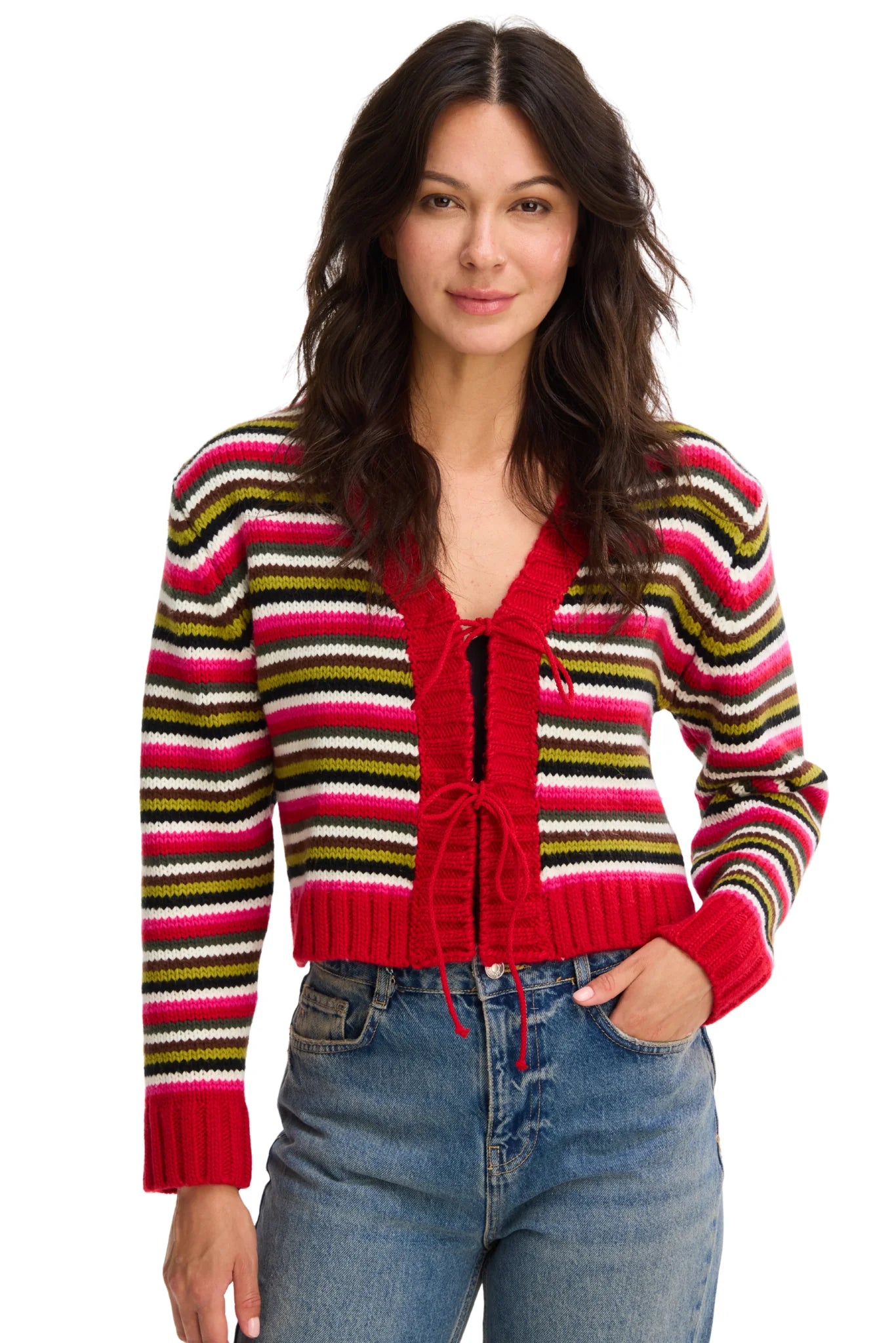Hailey Cardigan in Red Multi