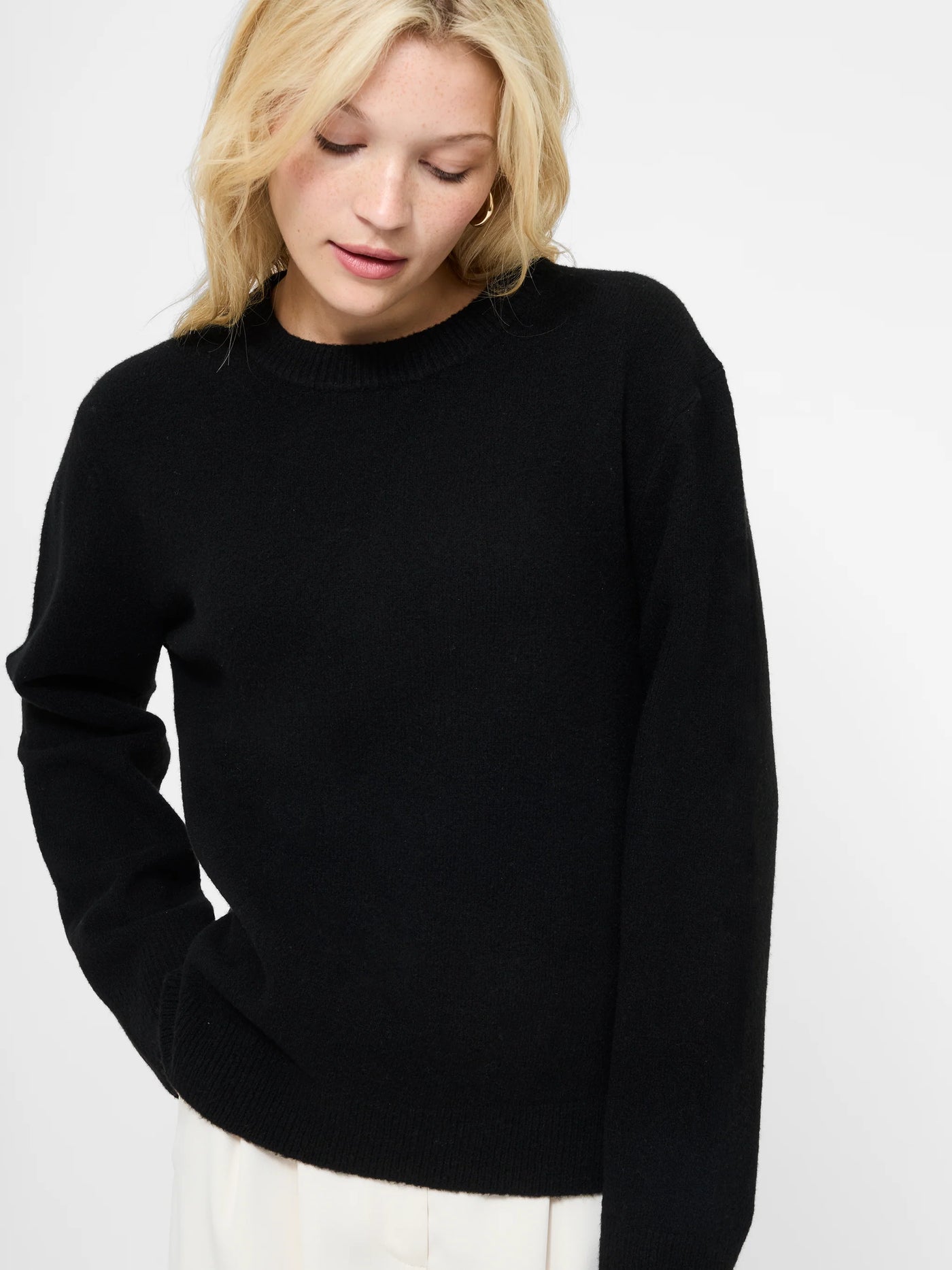 Emilia Knit Boyfriend Sweater in Black