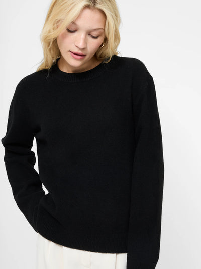 Emilia Knit Boyfriend Sweater in Black