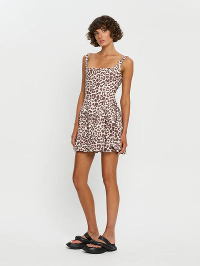 Reese Mini Dress in Leopard