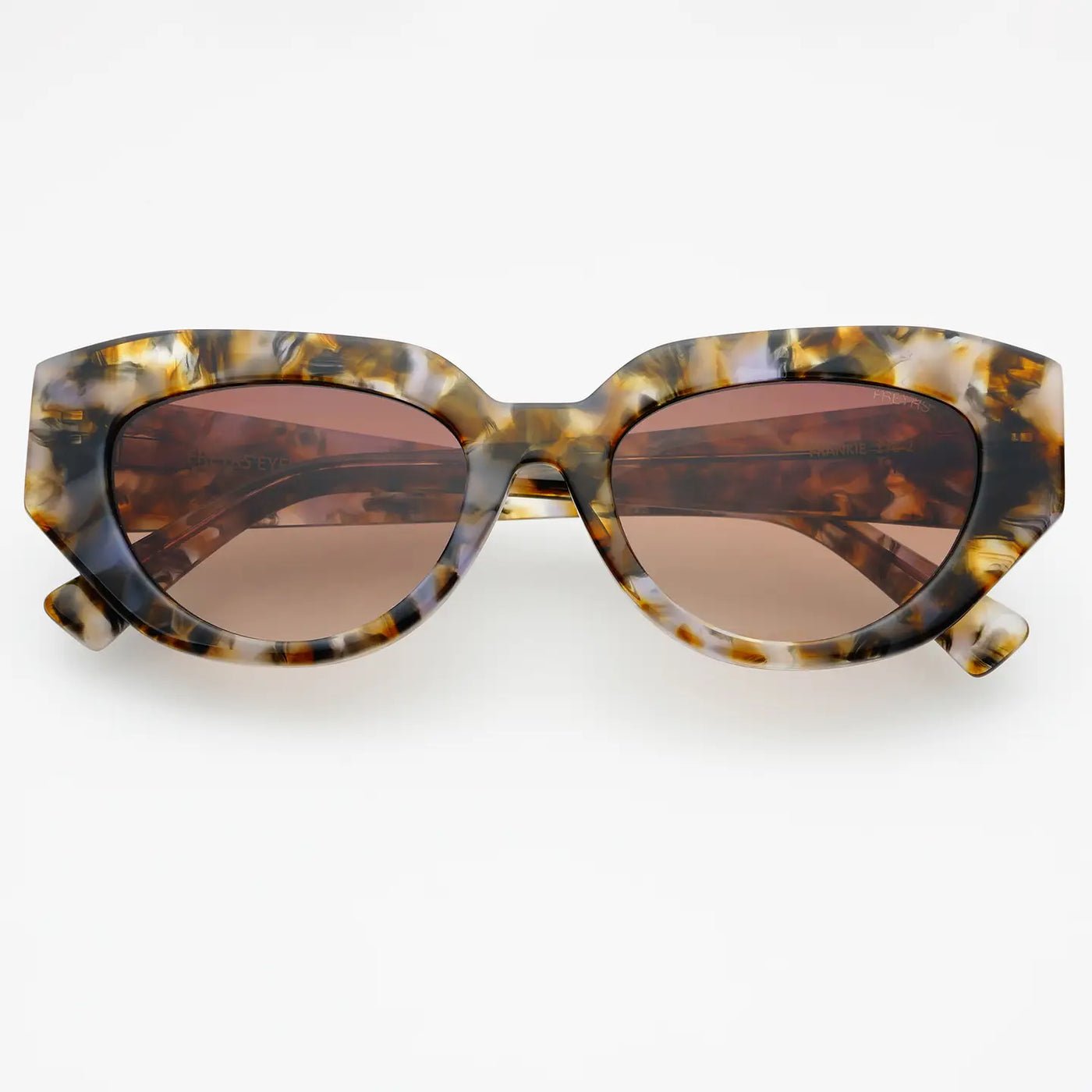 Frankie Acetate Cat Eye Sunglasses in Brown Pearl