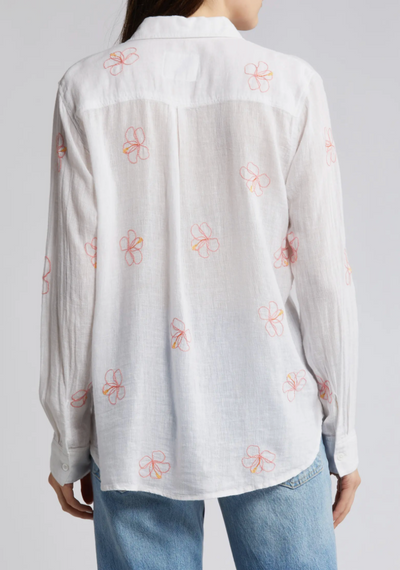 Charli Shirt in Hibiscus Embroidery