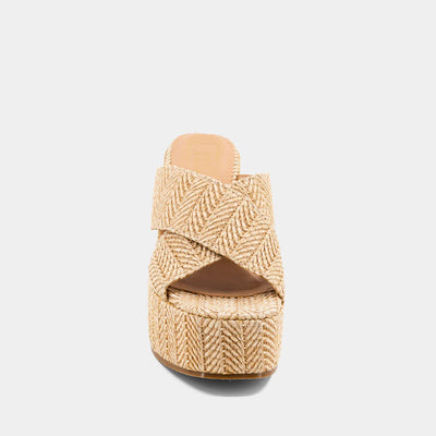 Ludovica Wedge Heel in Natural Woven