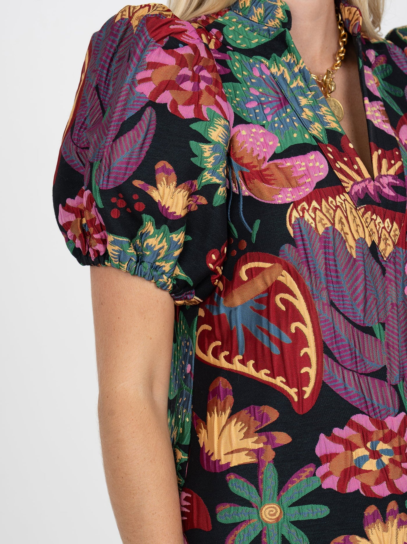 Hampton Mini Dress in Midnight Garden